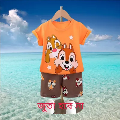 Cartoon Print stylish T-shirt Set